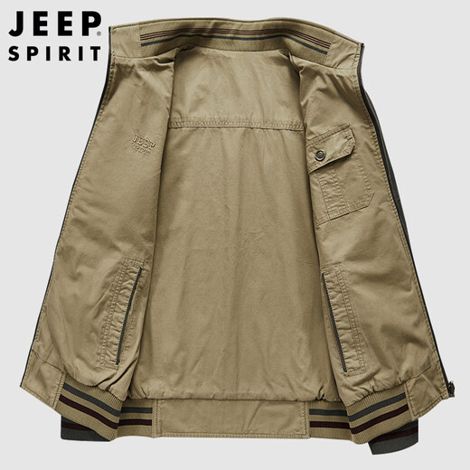 JEEP SPIRIT Jeep Jacket Men's Jacket Men's Autumn and Winter Stand Collar Washed Reversible Casual Men's Top Dark Blue 2XL