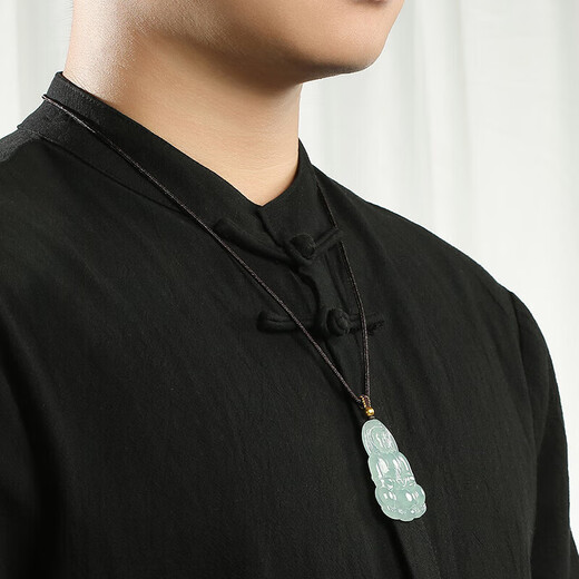 Phoenix Jewelry Ice Jade Guanyin Pendant Men's Gold Beads Natural Jade Necklace Jade Pendant Price Guarantee 11.11