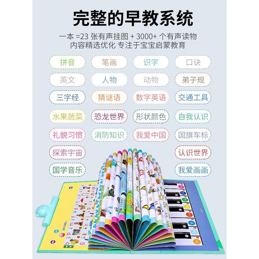 幼儿童早教机点读书小孩笔中英文画本电子书学习宝宝3岁6玩具 小号充电款-点读书11页500+读物
