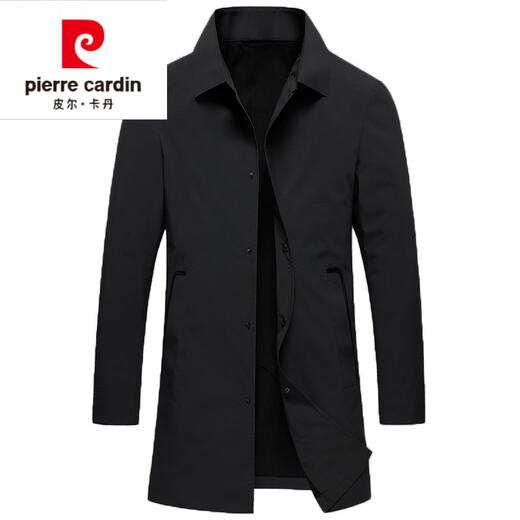 Pierre Cardin (Pierre Cardin) Laminated Down Windbreaker Mid-Length Men's Light Luxury Autumn and Winter Business Casual Middle-Aged Executive Windbreaker Official Jacket Gray CZ-007 Lined Windbreaker 2XL (Suitable for 140-160Jin Jin is equal to 0.5kg)