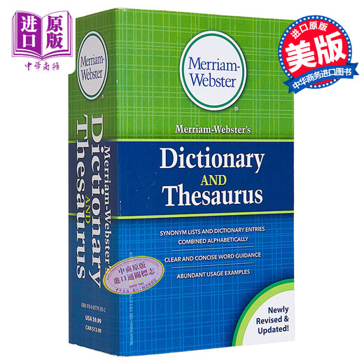 韦氏词典和同义词表 2020年版Merriam-Websters Dictionary and Thesaurus 2020 英文原版英语字典 进口参考工具书