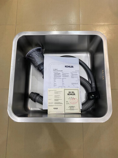 科勒（KOHLER）不锈钢水槽台上台下厨盆小单双槽K-388497827T97829T97830 单买单槽3884配件