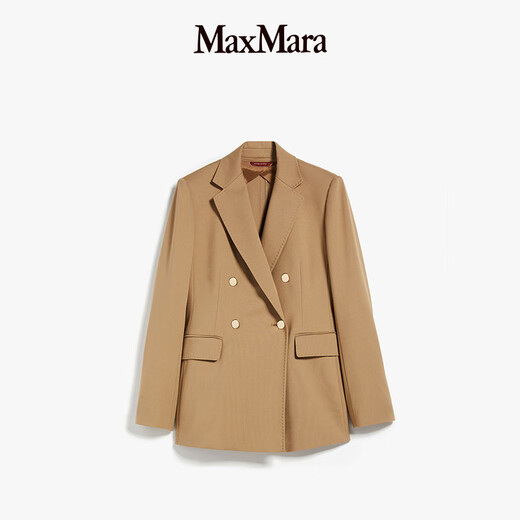 
MaxMara [Zhenxuan Huixiang] Spring and summer women's double-breasted knitted jacket jacket 6911014106 camel 40