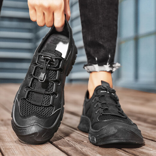Arich Herrenschuhe Sommer-Mesh atmungsablen dünne Freizeitschuhe hohl Mesh kear-resistent nicht rutschfein