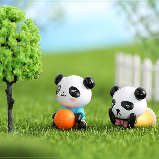 Colección de pequeños adornos gigantes de panda, lindos adornos de escritorio de muñecas de panda para compañeros de clase y regalos de cumpleaños para niños, Beibei Panda (un juego de 4 piezas) + caja de regalo + cuerda de luz