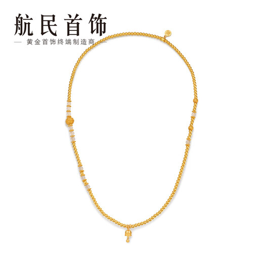 航民首饰 福铃晶韵 黄金项链足金好运毛衣链女XYB0667工费1200元/件 33.28g