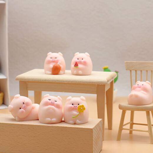 Pig resin small ornaments cartoon cute micro landscape simulation pig home mini handicraft car decoration side pig