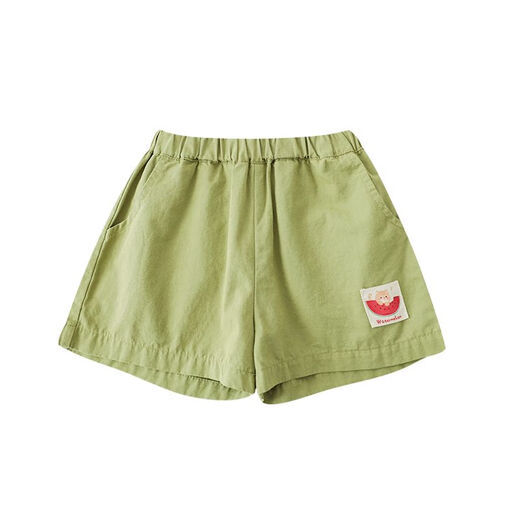 Youyou Girls Watermelon Series T-Shirt 2024 Summer New Cute Cartoon Green Shorts Baby Leg Pants Trendy Shorts Green (X3887) 90cm