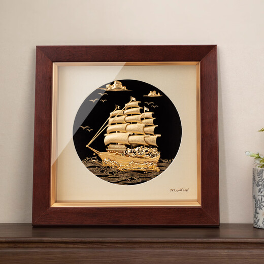 Yonglong Jinhao Creative Gold Foil Foil Pinturas de decoración de la sala de estar Envía amigos Regalos de alta gama Regalos hechos a mano personalizados para la Compañía 20*20cm sin problemas