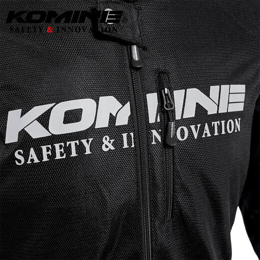 KOMINE SAFETY/INNOVATION Summer full mesh knight jacket light weight anti-fall minimalist style motorcycle riding suit men and women JK-171 Black XL
