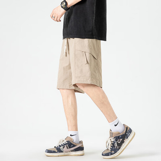 Homlean Trabajo pantalones cortos para hombres Summer delgado seda de hielo frío