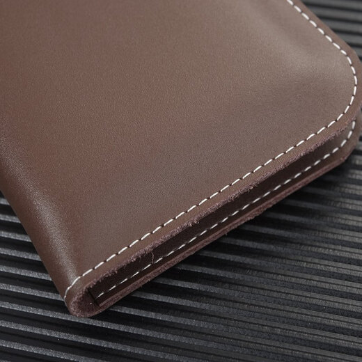 Junan Double Mobile Phone Case deux en un deux sac de rangement de téléphone mobile en cuir authentique deux boîtier de protection de téléphone mobile Horzontal Modèle horizontal Simple Black Largetation de téléphone mobile Longueur 16-17