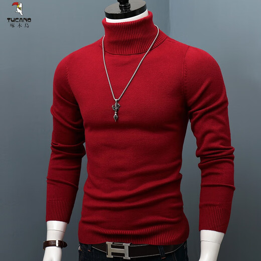 Holzpecker (Tucano) Herrenpullover, Rollkragenpullover -Pullover, gestrickter Pullover, schlank