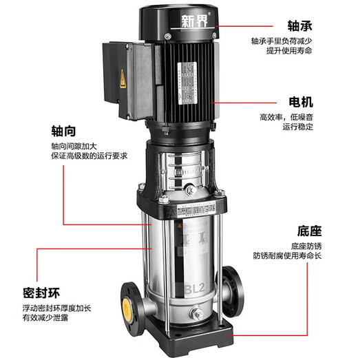 XMSJ不锈钢立式多级离心BL/BLT工业水处理循环泵高层供水增压泵 BLT16-14380V