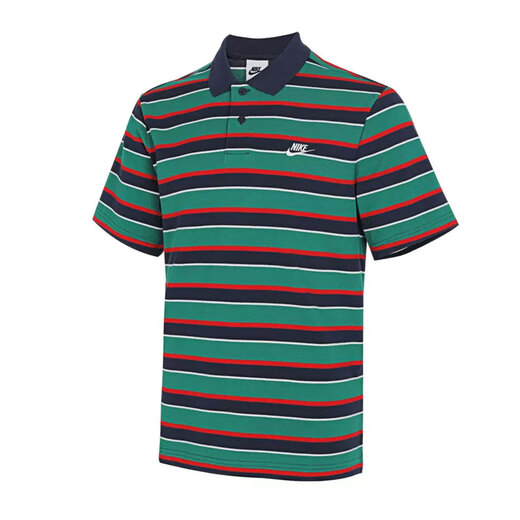 
Nike (NIKE) short-sleeved POLO shirt men's 2025 summer new striped sportswear casual lapel T-shirt business half-sleeved top FN3897-410 blue and green stripes 2XL