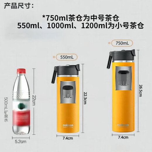 Nuobaifen magic balle magnétique bulle thé tasse grande capacité de thé portable de thé portable 316 Cup thermique en acier inoxydable cadeau T3523 Taobai 750 ml