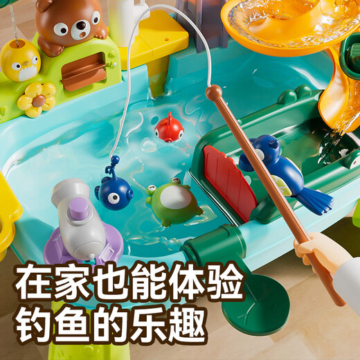 Dimanqi 2025 new children's dishwasher toy faucet circulation water hot-selling cooking and playing kitchen girl [upgraded electric version + table legs] blue