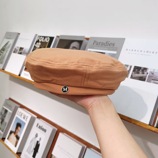 Hetong beret women's thin summer octagonal hat Korean style Japanese style British retro painter hat trend QT-221 black M (56-58cm)