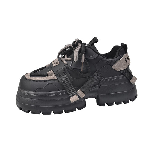 Red Dragonfly (RED DRAGONFLY) flagship sales top ten Zhao Lusi same style thick-soled platform cake dad shoes for women, small height increase 2025 new spring and autumn European goods black warranty 90 days gray 35