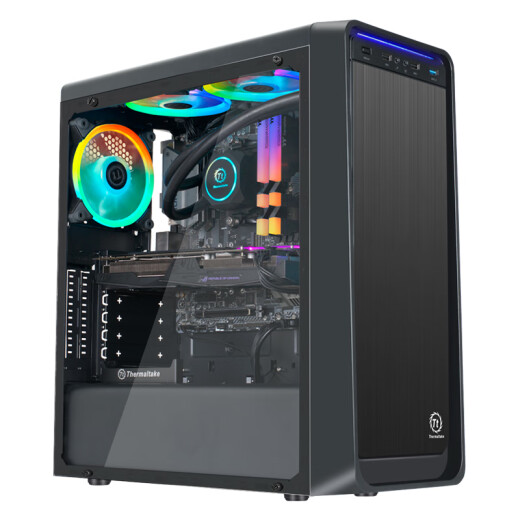 Thermaltake (Tt) S5 black chassis water-cooled computer host (supports ATX/supports 240 water-cooling radiator/side penetration/U3/supports long graphics card/game chassis)