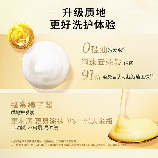 欧莱雅洗发水大金瓶奇焕精油洗发露套装防断发修护清洁抚平毛躁分叉 大金瓶洗发水 440ml*2瓶