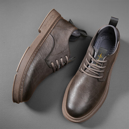 Camel Martin Boots Hombres Low Top 2024 Zapatos de primavera y otoño zapatos de cuero casual para hombres Zapatos de martin británicos zapatos para hombres Autumn Brown 38 Sports Shoes tamaño