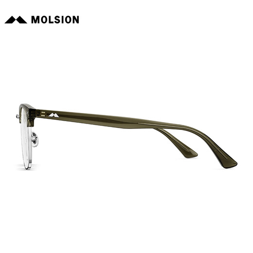 
MOLSION Mosen Siwen glasses frame myopia glasses Jingrui frame can be matched with degree anti-blue light MJ6196 B80 silver eyebrow dark olive green single frame