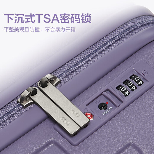 爱华仕行李箱20寸可上飞机登机箱十大品牌拉杆箱大容量旅行箱包密码箱 暮山黛紫【时尚升级】无扩容版 20英寸 【2-4天短途】标准登机箱
