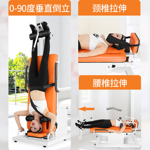 
JTH inverted handstand machine home electric fully automatic multi-function inverted fitness equipment waist traction stretching artifact 502 single inverted handstand without power outage protection white background purple board