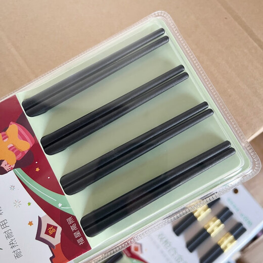 Double gun (Suncha) household alloy chopsticks with anti-slip, high temperature and no mold, family decoration hotel boutique chopsticks KZ4882 10 pairs Good Luck Lianlian alloy chopsticks*2 boxes Supermarket style
