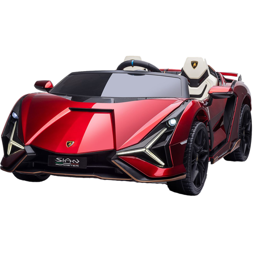 China Milan Borghini children's electric car toy car can sit in adults' remote control four-wheeled two-seater child baby car, painted red + 22v15A lithium battery + MP4 + double leather seat