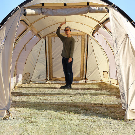 
DOD Extra Large Luxury Tunnel Tent Outdoor Folding Portable Picnic Outdoor Camping Rain Thickened T5-689 Black T5-689-BK