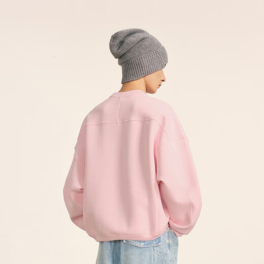 
Sketch men's clothing 2025 spring and summer new round neck solid color pullover drop shoulder long sleeve sweatshirt loose silhouette 9P1414970 687 light pink S