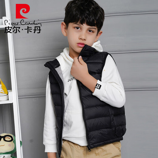 Pierre Cardin's new 90 white duck down vest children's down jacket lightweight vest for men and women baby autumn and winter vest medium and large children's jacket red 150cm