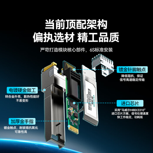 山泽SFP千兆光纤电口模块RJ45  光口转换电口模块广泛兼容华为/中兴/普联/华三 SZ-QGE