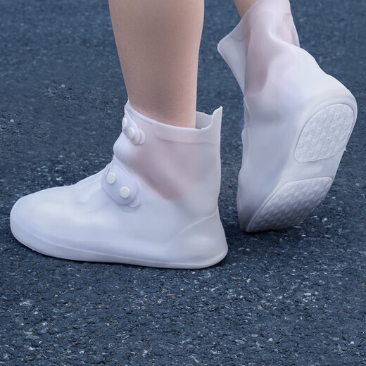 Hergestellt in JD.com wasserdichte Regenschuhabdeckung l Größe umweltfreundlich, geruchslose wasserdichte Männer und Frauen Regenstiefel Deckung verdickte Verschleiß-resistente Regenstiefel