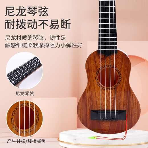 Ukulele Small Guitar Guitar Toys Girls and Boys Boylers puede tocar instrumentos musicales Violin Uklili 60 cm (agujero redondo) Color de caoba [Boutique Box]