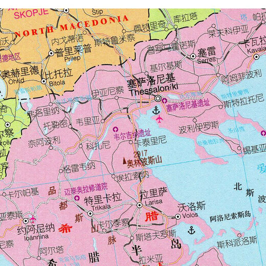 2023新款 巴尔干半岛 希腊 罗马尼亚 塞尔维亚 中文版 海报 13590cm（高X宽） 油画布（有配送专业胶不伤墙）