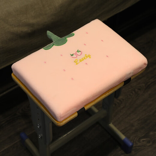 Segana winter memory foam student cushion rectangular chair butt pad stool mat classroom sedentary thickened chair cushion thickened cushion - pink strawberry memory foam 35X24X4cm double strap buckle