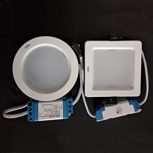 雷士最新款照明LED筒灯方圆形NLED91925 9193 9194 9195 9196 9198R NLED9194 12W圆形5700K正白光
