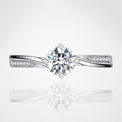 AVHE platinum double certificate cultivated diamond four-claw twisted arm diamond ring. Looking for a wedding gift for the Chinese Valentine's Day platinum for my wife. Platinum diamond ring-1 carat D color cultivated diamond.