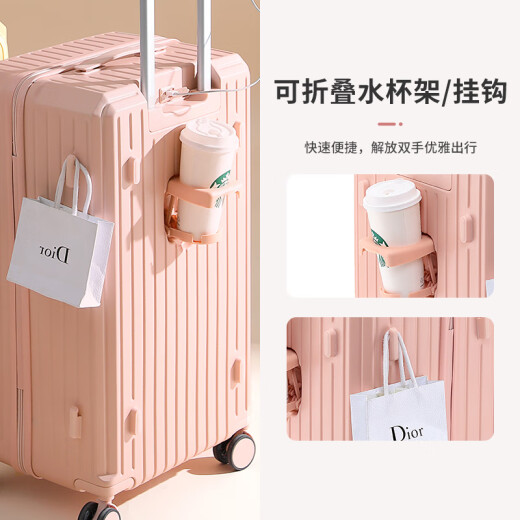 nicofessi大容量行李箱拉杆箱女结实耐用密码箱多功能旅行箱子 奶酪黄 20寸(无侧挂钩/短期出行)