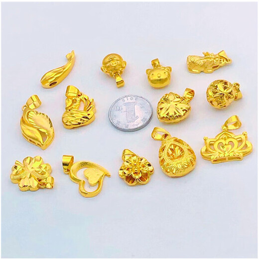 Kuang Yisha gold necklace pendant, long-lasting fake gold 999 single pendant without chain, Vietnamese pure gold gold-plated jewelry, gold flower pendant