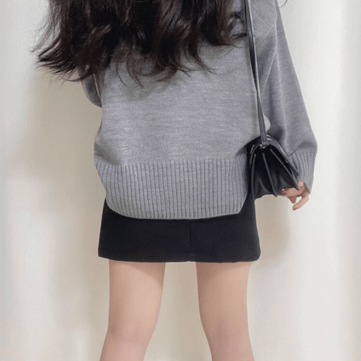 Hui Shihui Autumn and Winter Woolen Skirt Women's A-line Skirt Black Short Skirt Autumn and Winter Hip Skirt Skirt Suit Skirt Professional Skirt Women's Woolen Skirt Black Lined S Recommended 90-100 Jin Jin equals 0.5 kg