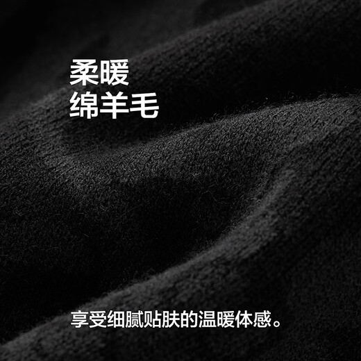 太平鸟男装毛衣休闲春肌理毛衫男上衣针织衫质感 黑色 M