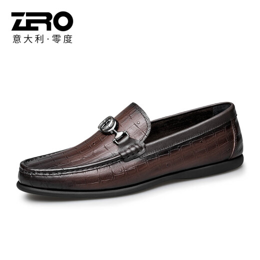 零度【豆豆鞋 断码捡漏特价】Zero真皮商务休闲套脚鞋断色自选 黑色N13783 44