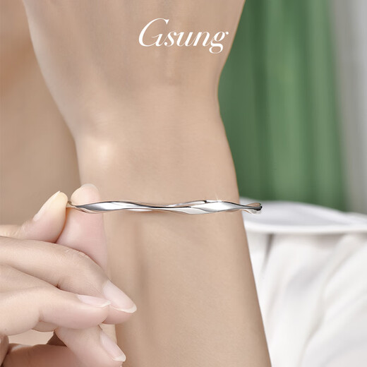 GsunG platinum women's bracelet Möbius ring bracelet new PT950 platinum bracelet women's fashion shiny bracelet PT950 bracelet about 13 grams 54 ring mouth reservation