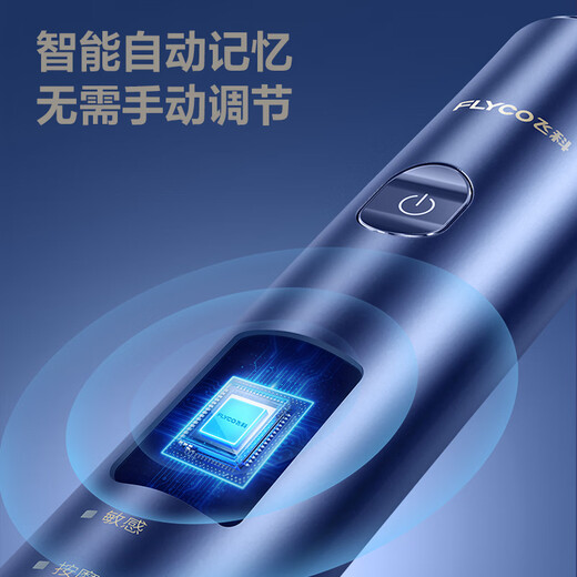 Электрическая зубная щетка FLYCO для взрослых с мягкой щетиной, бытовой подарок на день рождения, праздничный подарок для парня и девушки FT7205, сапфировый синий, всего 2 насадки