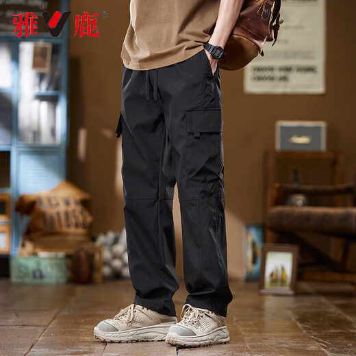 Yalu pantalon de travail masculin mince fine marque de mode américaine pantalon masculin lâche pantalon décontracté à jambe droite glace pantalon à séchage rapide au cool a168 kaki xl