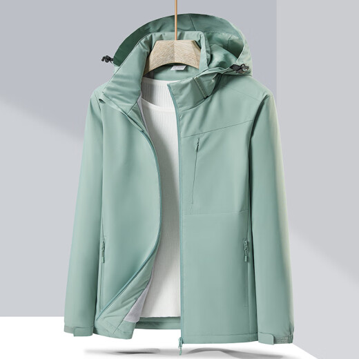 Burlemon Outdoor Travel Jacket Einschichtige Männer und Frauen Windbrecher Windbrecher plus Samt Herbst und Winterjacke Bergsteigerin Sportswear 9930s Zip Fen-Women XL